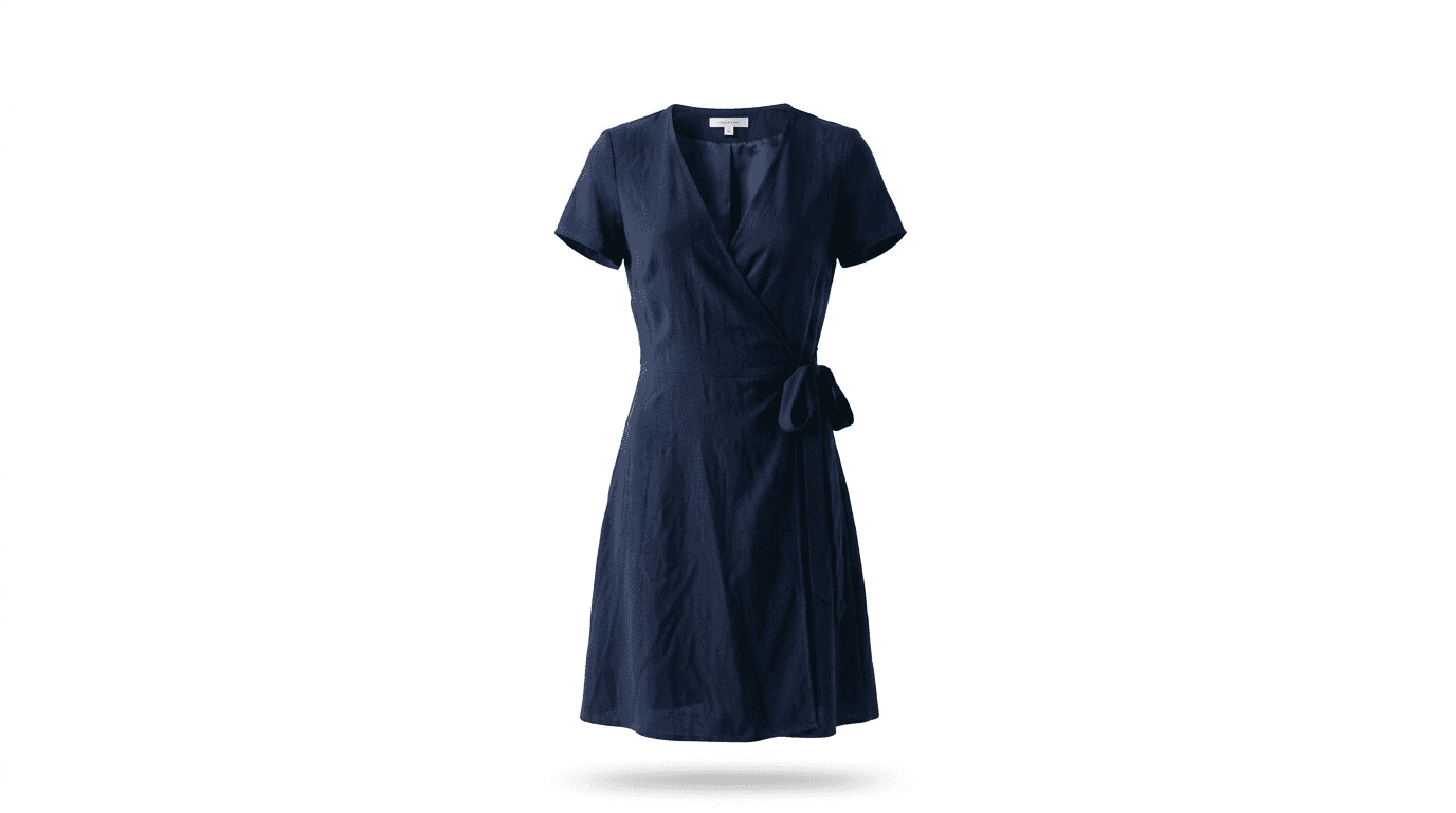 Navy Wrap Dress — after